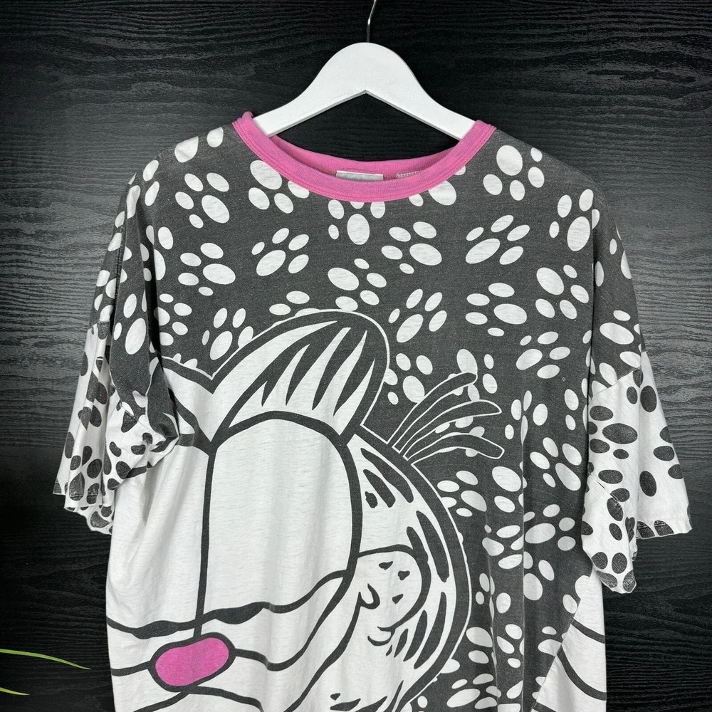 VTG Flirts Garfield Long Shirt Pajama Sleep Gown Shirt Big Face 80s